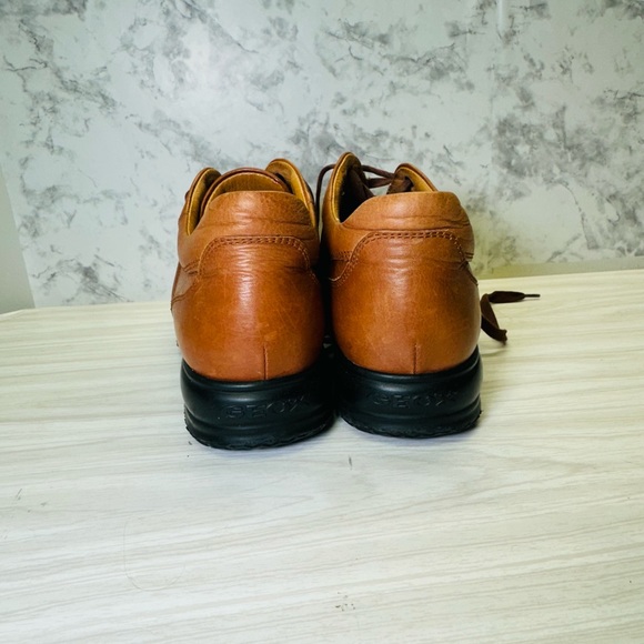 Geox Respira Men’s US 9 Symbol Man cognac brown cotto leather stylish shoes - Picture 3 of 7